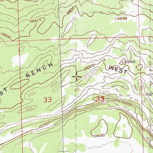 Topographic Map of West Bench, CO