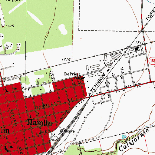 Topographic Map of East Side Church of Christ, TX