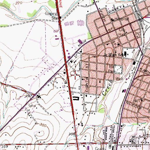 Topographic Map of Community Bible Church, TX