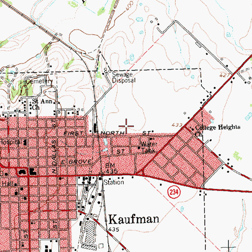 Topographic Map of Macedonia African Methodist Episcopal Church, TX