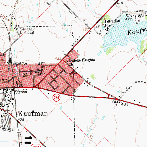 Topographic Map of Assembly of God Church, TX