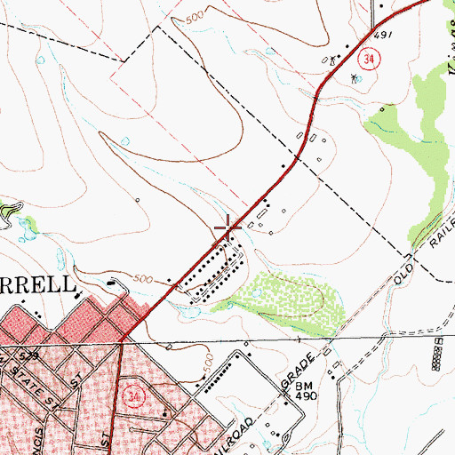 Topographic Map of Emmanuel Baptist Church, TX
