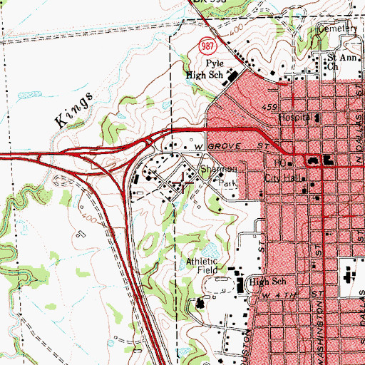 Topographic Map of Macedonia Baptist Church, TX