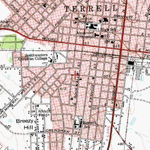 Topographic Map of New Hope Baptist Church, TX