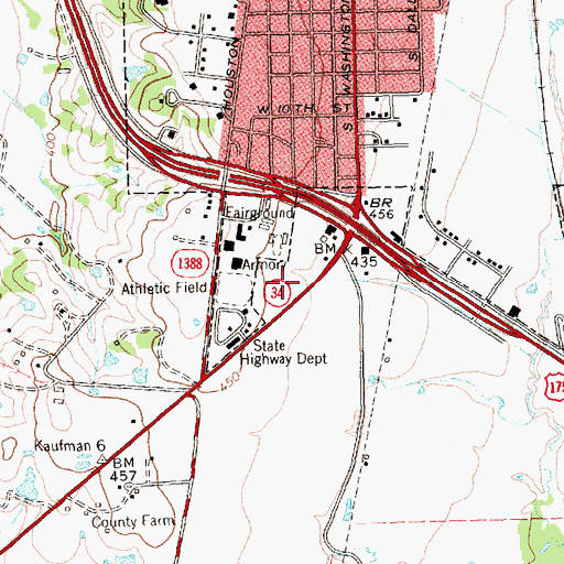 Topographic Map of Southside Baptist Church, TX