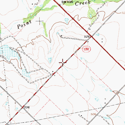 Topographic Map of Trinity Valley Baptist Church, TX