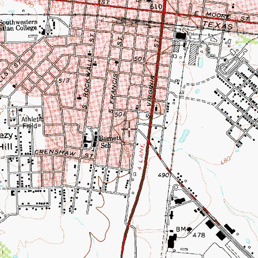 Topographic Map of Holy Temple Church of God in Christ, TX