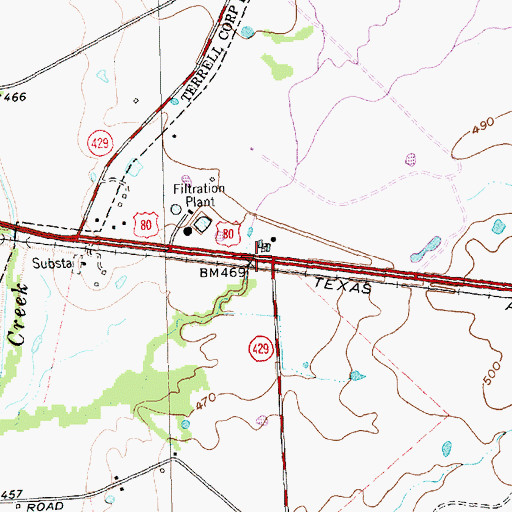 Topographic Map of College Mound United Methodist Church, TX