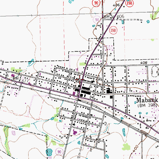 Topographic Map of First Presbyterian Church of Mabank, TX