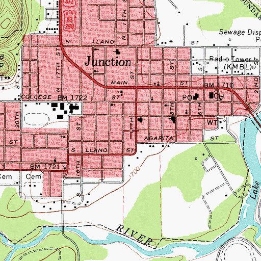 Topographic Map of Hill Country Baptist Church, TX