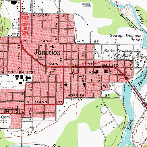 Topographic Map of Church of Christ, TX