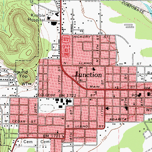 Topographic Map of Northside Church of Christ, TX