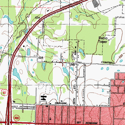 Topographic Map of El Bethel Baptist Church, TX
