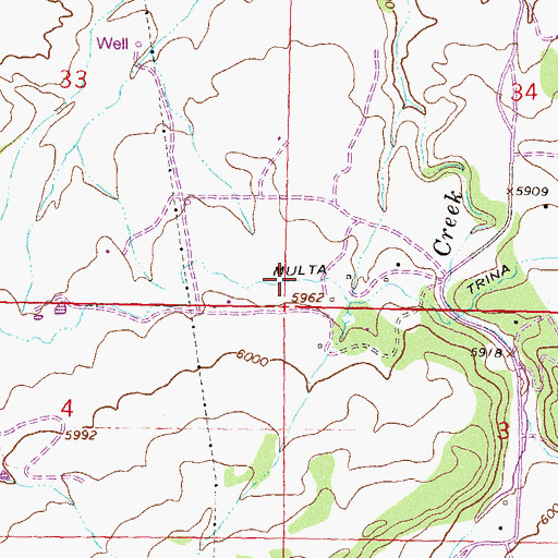 Topographic Map of Multa Trina Ditch, CO