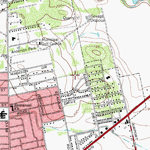 Topographic Map of Episcopal Church of Advent, TX