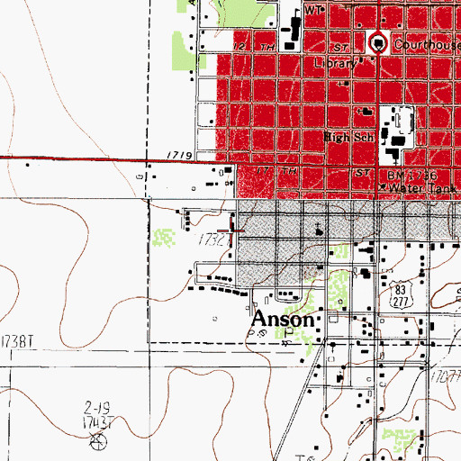 Topographic Map of Church of Christ, TX