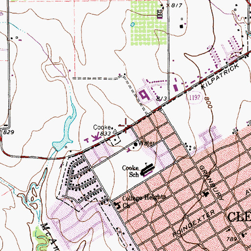 Topographic Map of First Assembly of God Church, TX