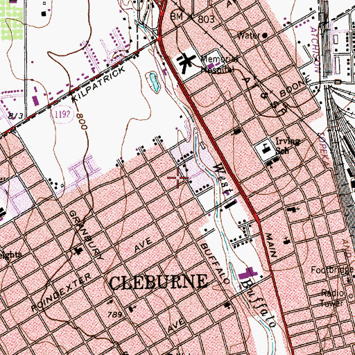 Topographic Map of Blessed Hope Spirit Filled Baptist Church, TX