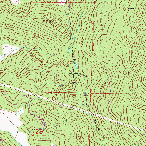 Topographic Map of Sykes and Alford Ditch, CO