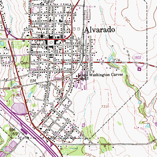 Topographic Map of First Missionary Baptist Church, TX