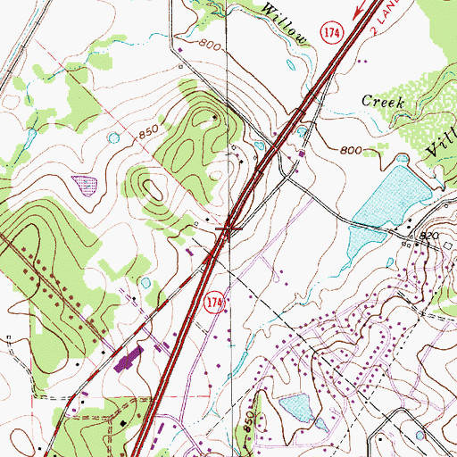 Topographic Map of Joshua Baptist Church, TX
