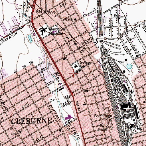 Topographic Map of North Cleburne Baptist Church, TX
