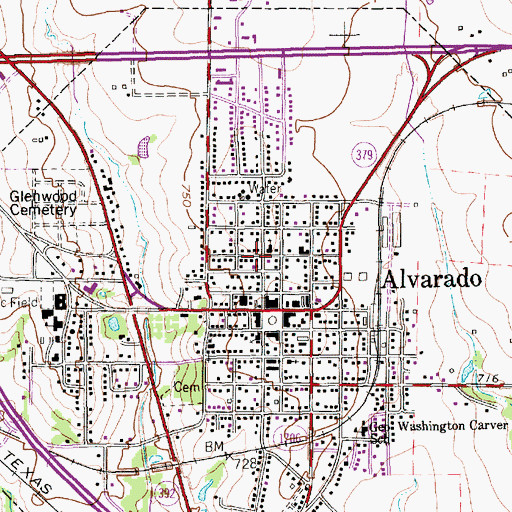 Topographic Map of Church of Christ, TX