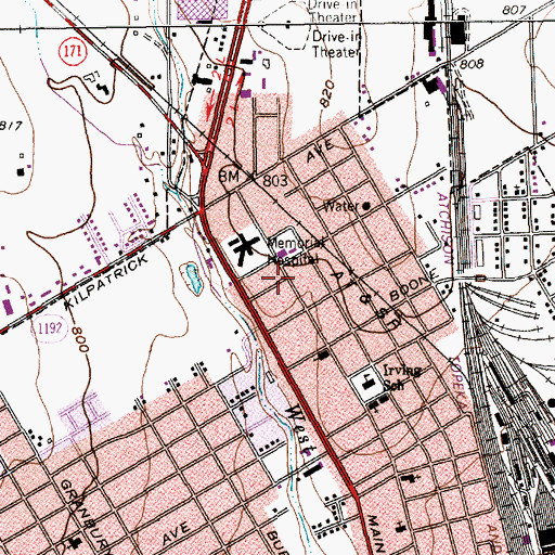 Topographic Map of Church of Christ North Anglin, TX
