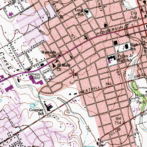 Topographic Map of Calvary Pentecostal Church, TX