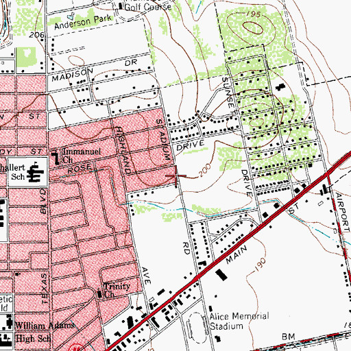 Topographic Map of Cornerstone Baptist Church, TX