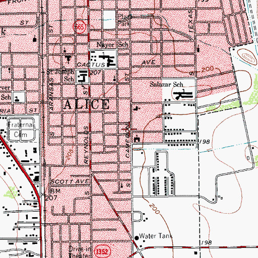 Topographic Map of First Mexican Baptist Church, TX