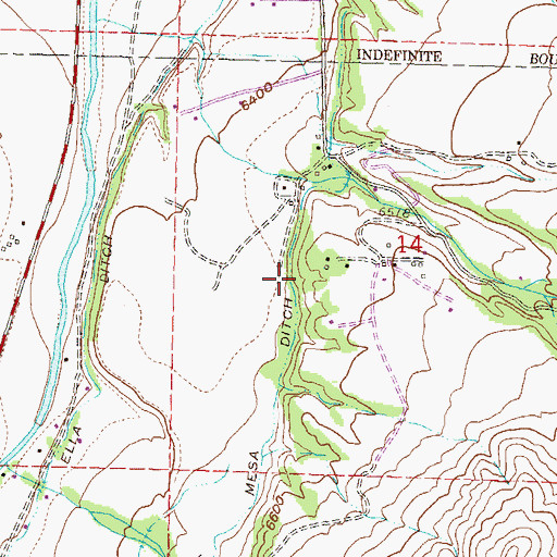 Topographic Map of East Mesa Ditch, CO
