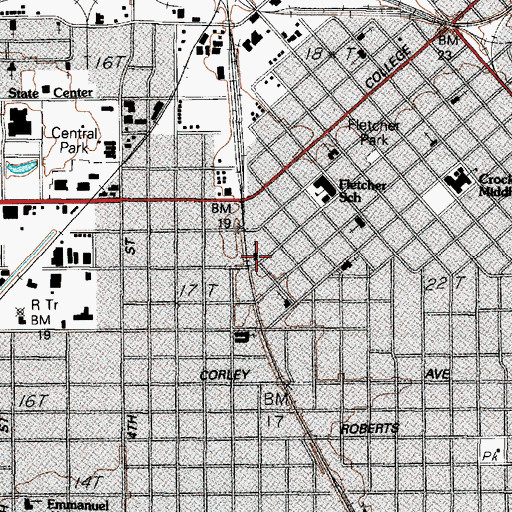 Topographic Map of Magnolia Church of God in Christ, TX