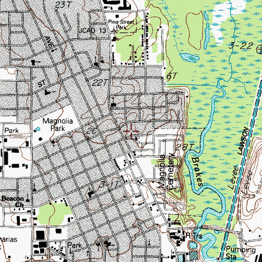 Topographic Map of Williams Memorial Church of God in Christ, TX