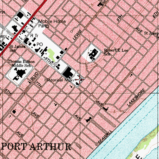 Topographic Map of Central Church of the Nazarene, TX