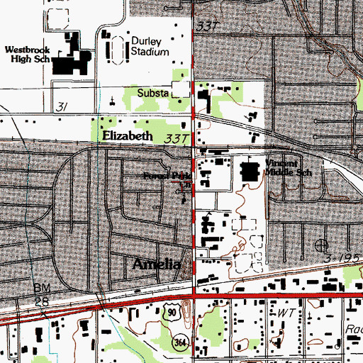 Topographic Map of Church of the Nazarene, TX