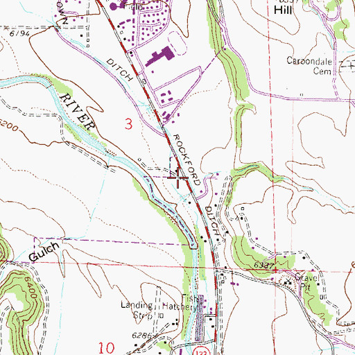 Topographic Map of Rockford Ditch, CO