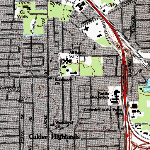 Topographic Map of Saint Stephens Episcopal Church, TX
