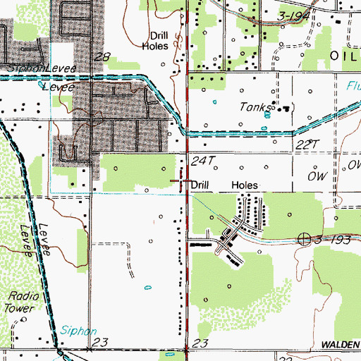 Topographic Map of Saint Johns Lutheran Church, TX