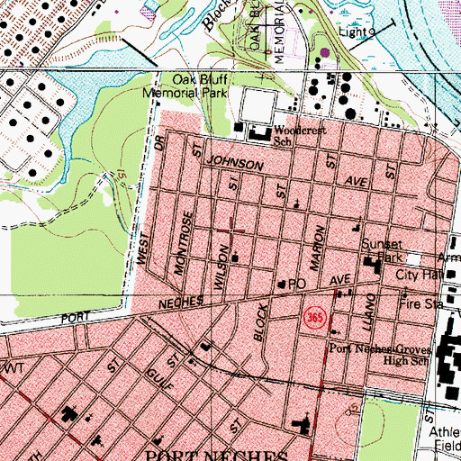 Topographic Map of Bethel African Methodist Episcopal Church, TX