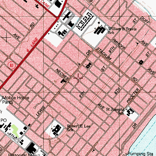Topographic Map of Lakeview United Methodist Church, TX