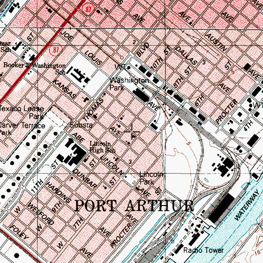 Topographic Map of Saint Paul United Methodist Church, TX