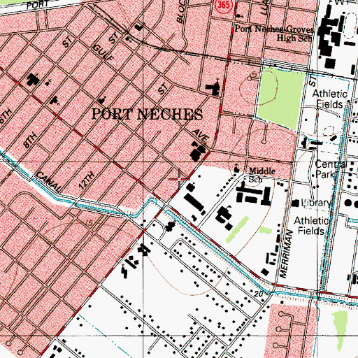 Topographic Map of Landmark United Pentecostal Church, TX