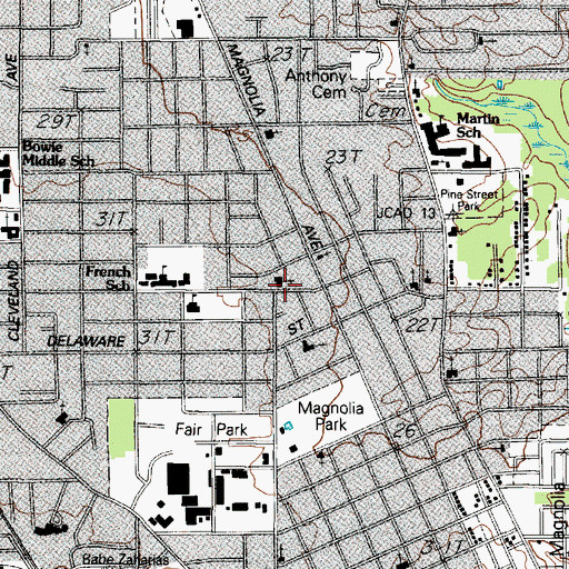 Topographic Map of Emmanuel Temple Seventh Day Adventist Church, TX
