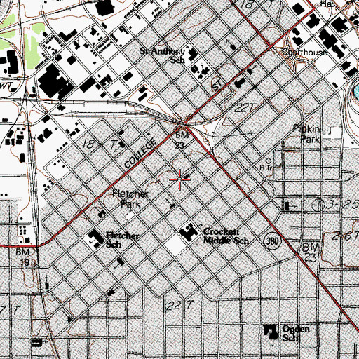 Topographic Map of Saint Josephs Church, TX