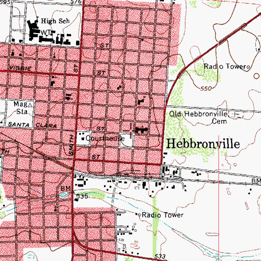 Topographic Map of Catholic Church, TX