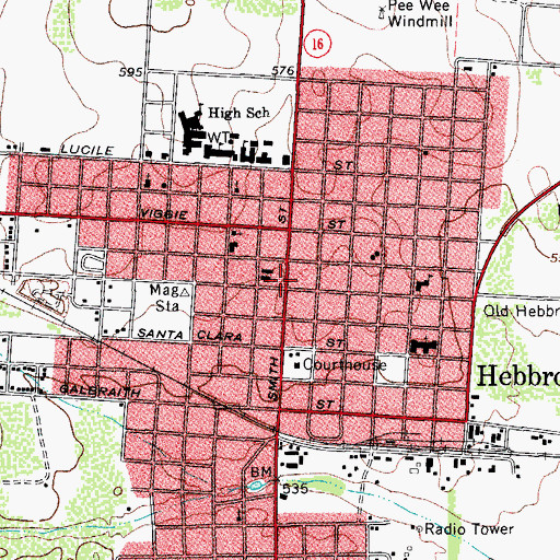 Topographic Map of Saint James Episcopal Church, TX