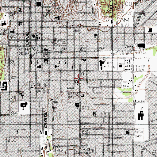 Topographic Map of Sixth Street Church of Christ, TX