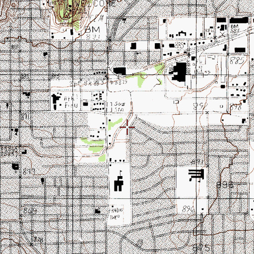 Topographic Map of Church of God, TX
