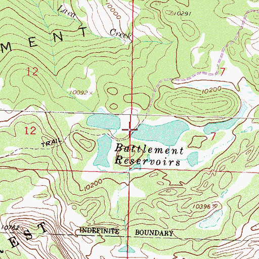 Topographic Map of Battlement Reservoirs, CO